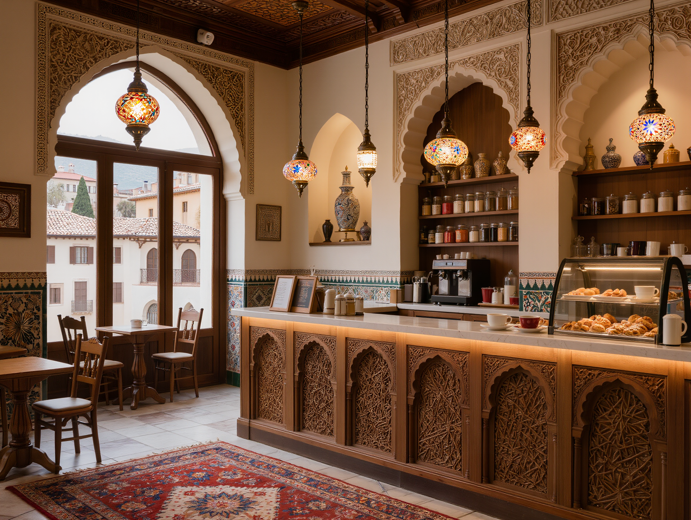 Decoración cafetería oriental artesanal ambiente irresistible España