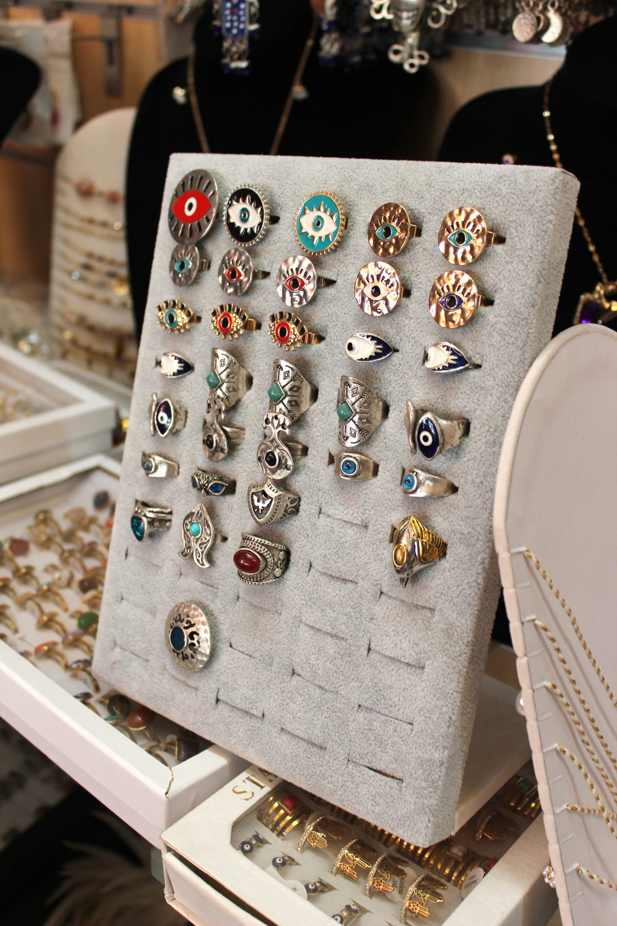 Colección anillos plata ojo turco piedras naturales joyería artesanía Turquía Granada