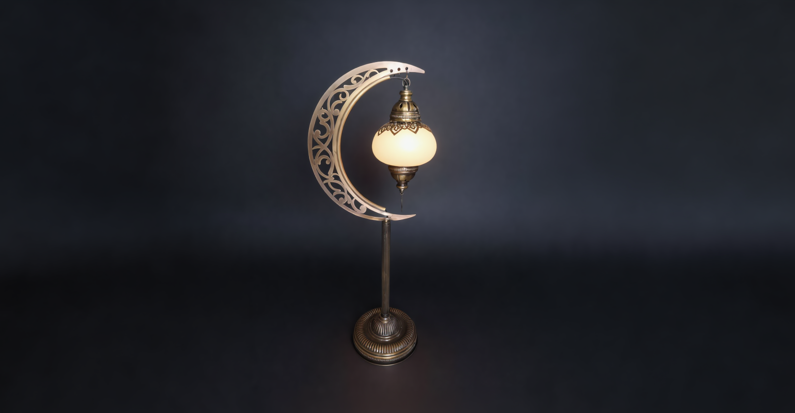 Lámpara luna creciente bronce Granada decoración